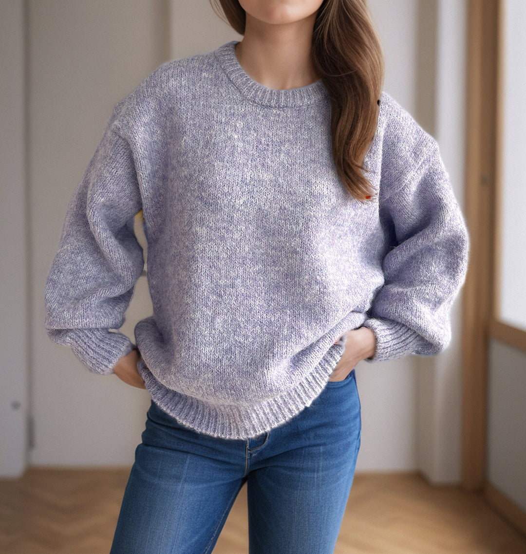 Damen Grobstrickpullover mit großzügigen Ärmeln und modernem Schnitt Drune