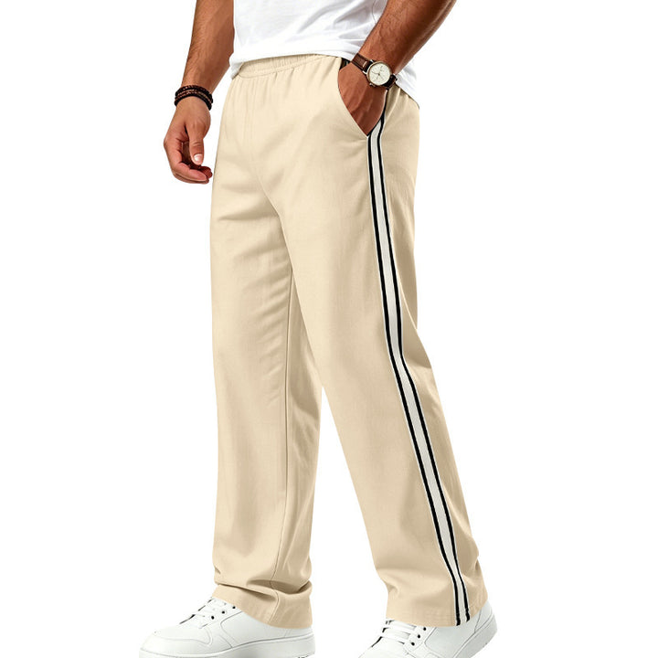 Herren Weite Freizeithose aus Funktionsjersey mit elastischem Bund und seitlichem Doppelstreifen Drune