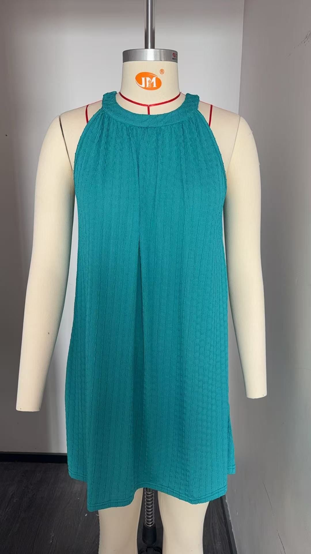 Damen ärmelloses Freizeitkleid mit strukturiertem Design Drune