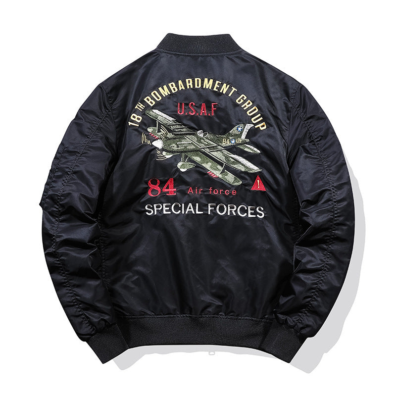 Herren Bomberjacke mit dekorativen Patch‑Applikationen, MA‑1‑Inspiriertes Utility‑Design Drune
