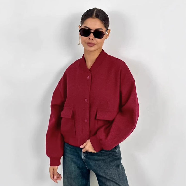 Damen Oversized Blazerjacke mit voluminösen Ärmeln und praktischen Taschen Drune