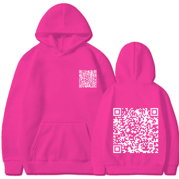 Damen Sportlicher Kapuzenpullover mit QR-Code Drune