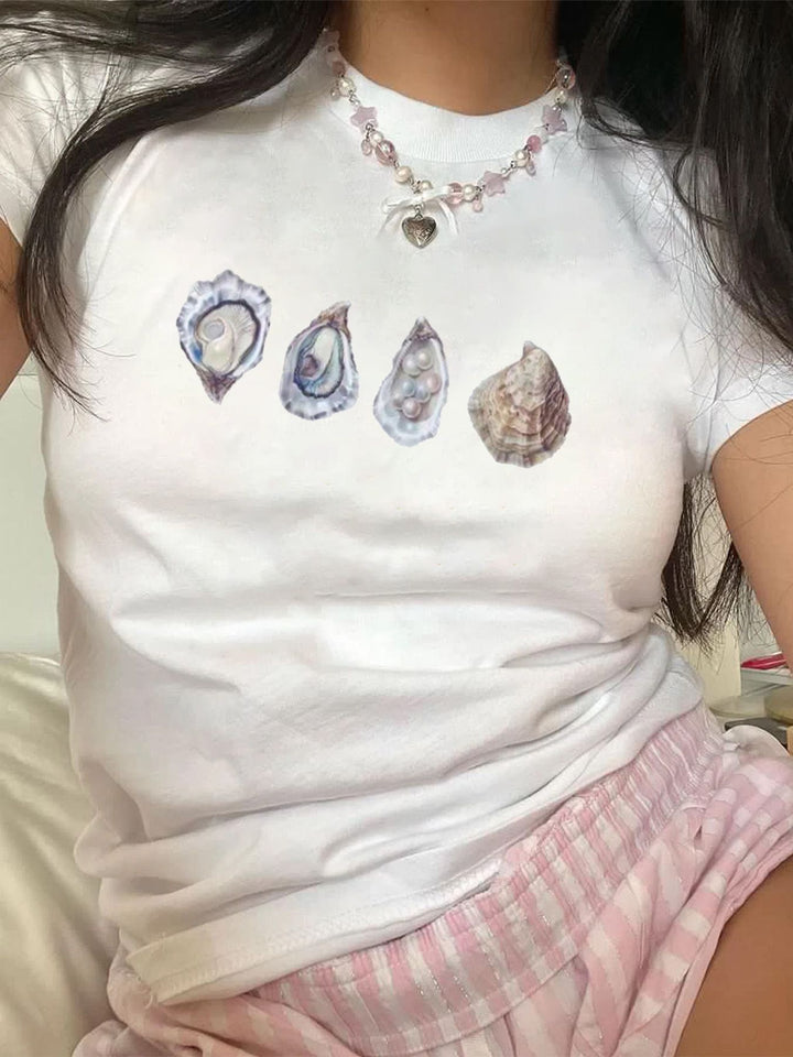 Damen Crop-T-Shirt mit auffälligem Statement-Print Drune 1777452337