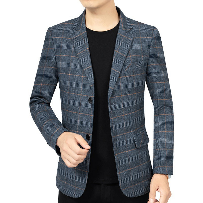 Herren Kariertes Slim-Fit Sakko Drune