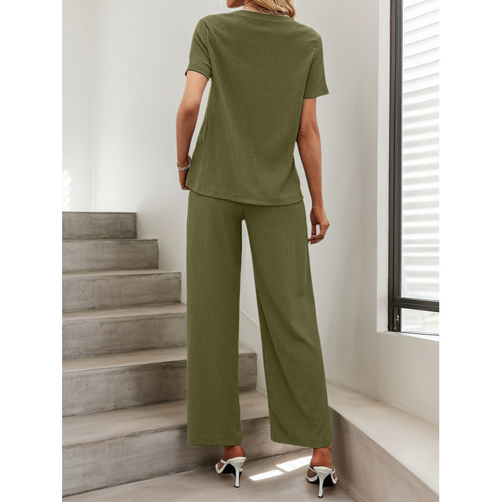 Damen Kurzarm-Overall mit Rüschendetails und Bindegürtel Drune
