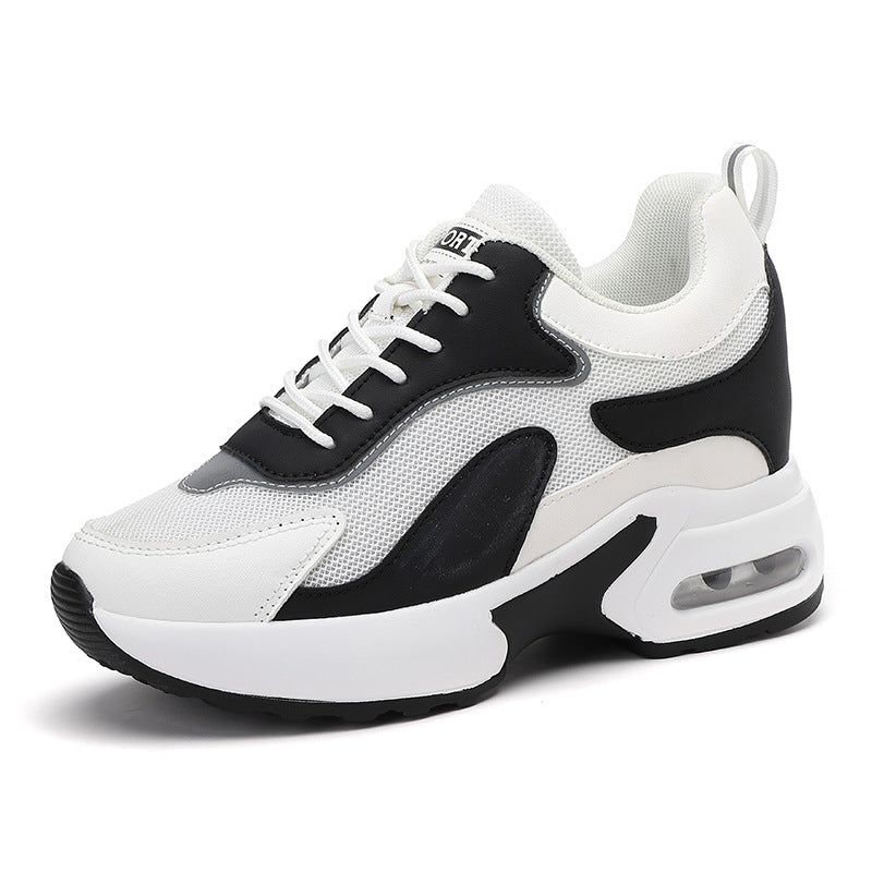 Damen nan dynamischer Retro-Sneaker mit sichtbarer Fersen-Dämpfung, strukturiertem Mesh-Obermaterial und Zuglasche Drune
