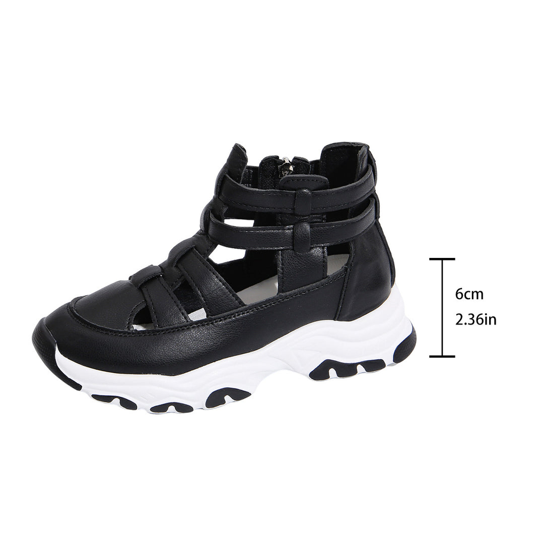 Damen  Keil-Sneaker-Sandalette mit Cut-Out Riemen, seitlichem Reißverschluss und profilierter Plateausohle Drune