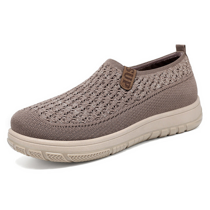 Damen nan gestrickter Slip-On Komfort-Sneaker mit elastischem Einstieg, atmungsaktivem 3D-Strick und gedämpfter EVA-Laufsohle Drune