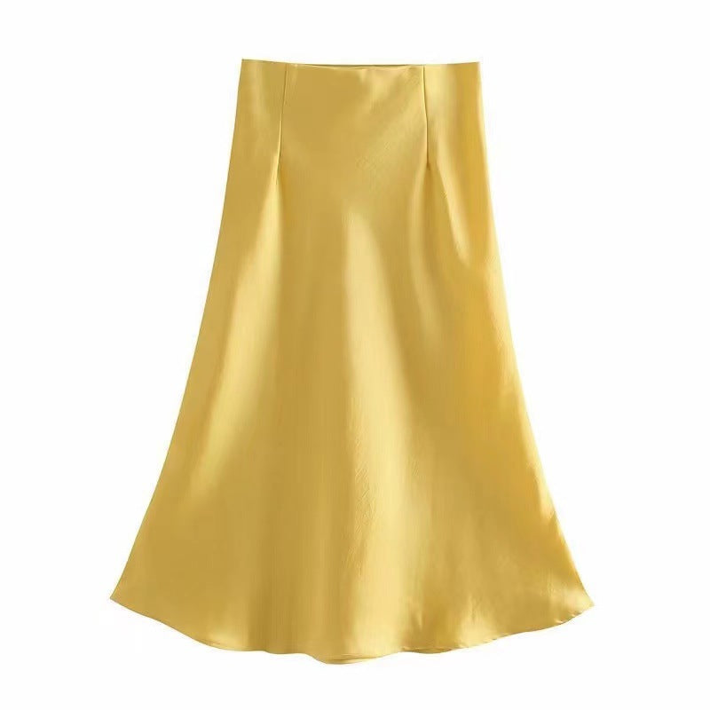 Damen Maxi-Rock aus fließendem Stoff mit elegantem Fall Drune