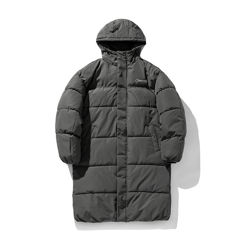 Unisex Oversize langer Steppmantel mit Kapuze und wattierter Thermoisolierung Drune