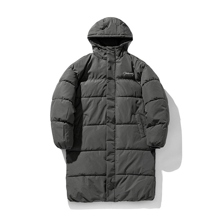 Unisex Oversize langer Steppmantel mit Kapuze und wattierter Thermoisolierung Drune