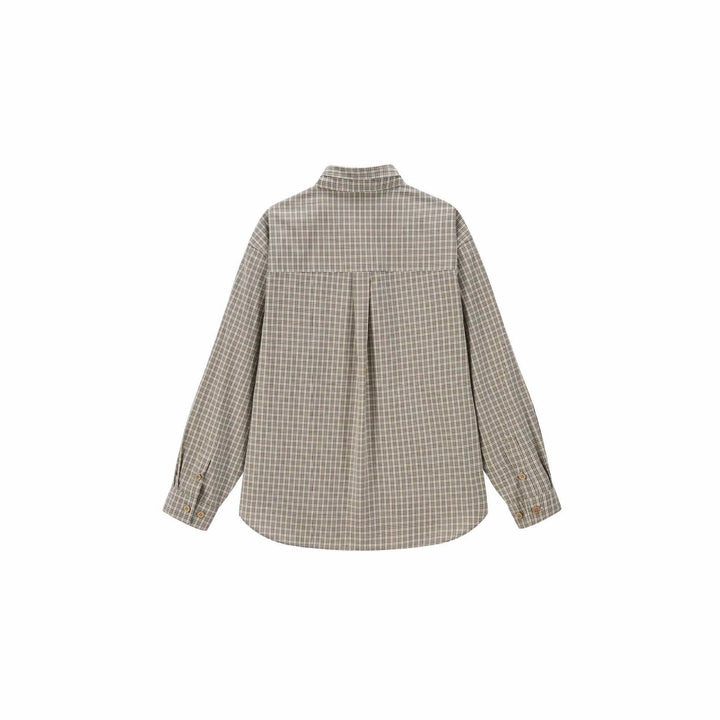 Damen Karo‑Hemdbluse mit Schleifenkragen und Oversize‑Silhouette Drune