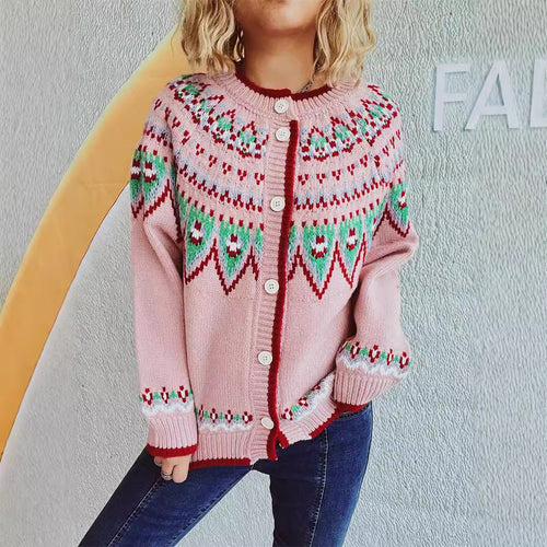 Damen Strickjacke mit festlichem Muster und hochwertiger Verarbeitung Drune