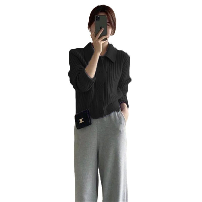 Damen Strickjacke mit eleganter Knopfleiste und hochmodernem Rippdesign Drune