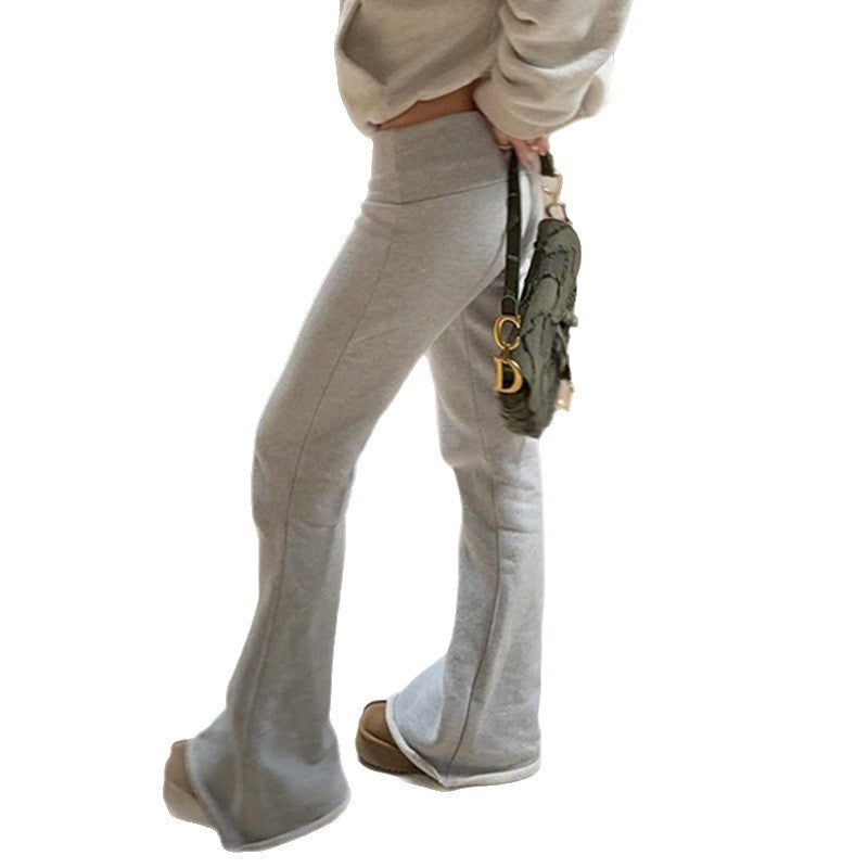 Damen nan weiche Highwaist Yoga-Schlaghose mit ausgestelltem Bein und Stretchbund Drune