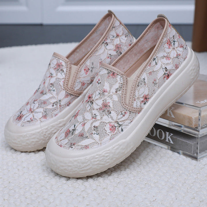 Damen Slip-On Schuhe mit floralem Design Drune