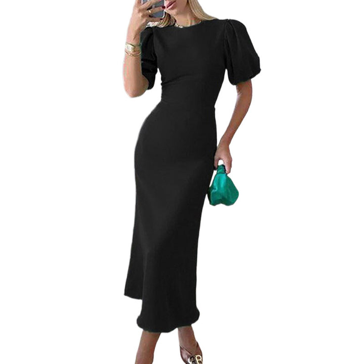 Damen Maxikleid mit voluminösen Ärmeln und figurbetontem Schnitt Drune