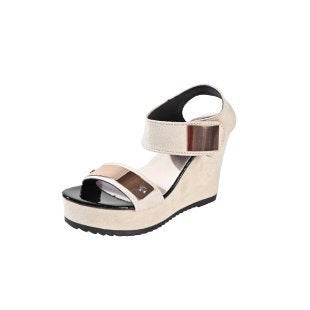 Damen nan Keilabsatz-Sandalette mit Plateau und metallischen Details Drune