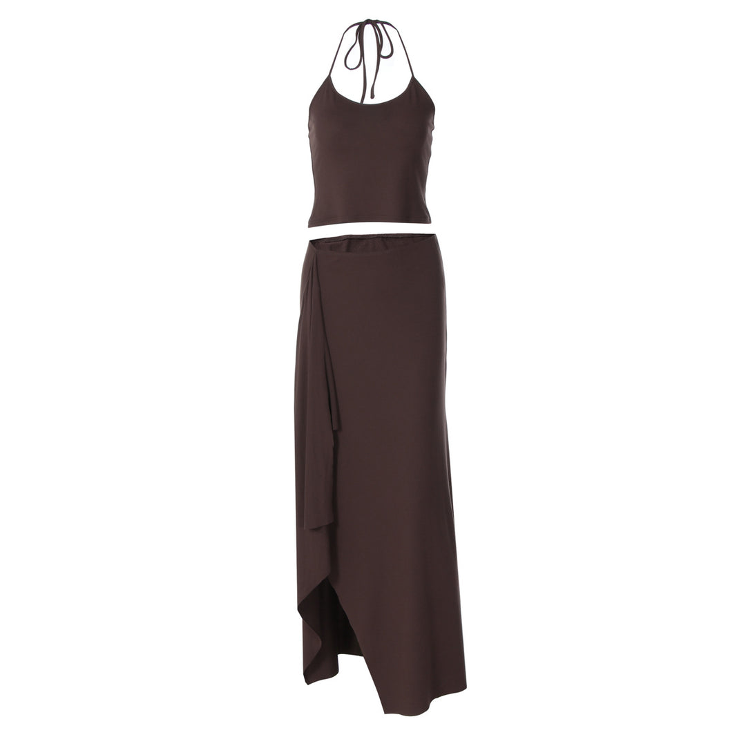 Damen Maxikleid mit asymmetrischem Saum und verstellbarem Träger Drune