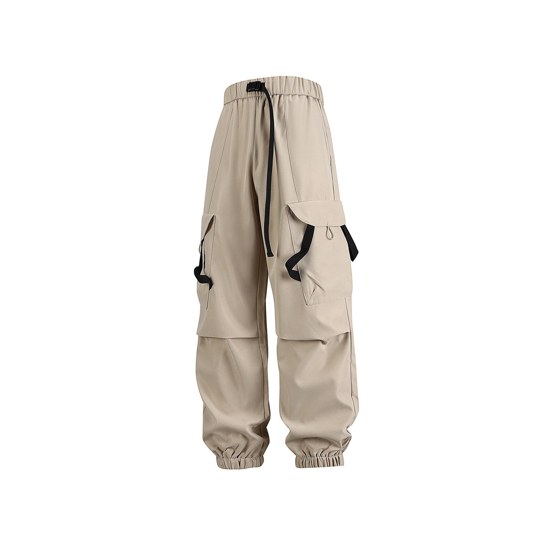Herren Utility-Cargohose im Joggerstil mit Elastikbund, Klapp-Taschen und verstellbaren Riemen Drune