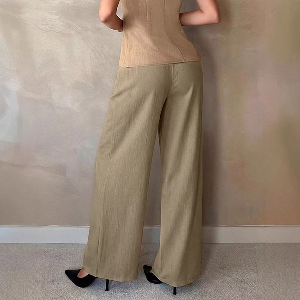 Damen Elegante Palazzo-Hose mit hohem Bund und schickem Schnitt Drune