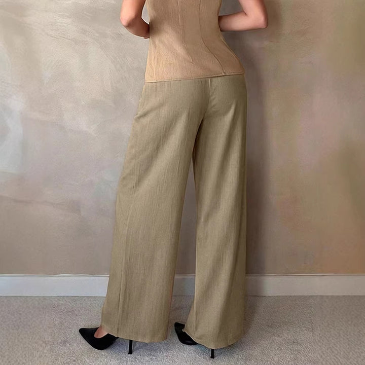Damen Elegante Palazzo-Hose mit hohem Bund und schickem Schnitt Drune