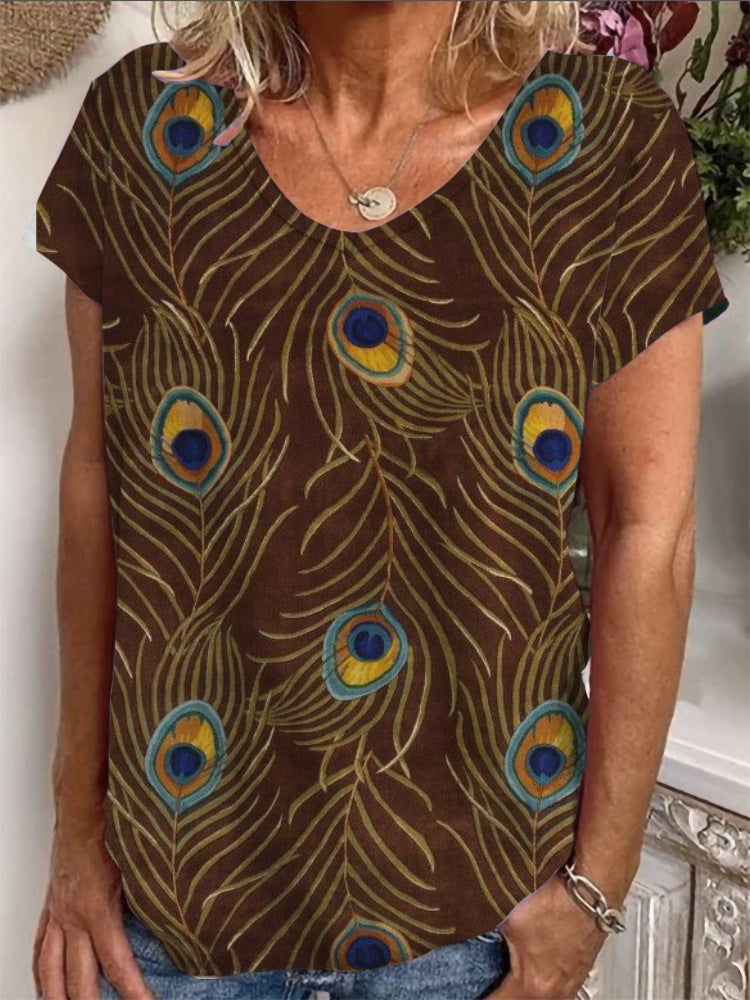 Damen Lockere Bluse mit buntem Paisleymuster Drune
