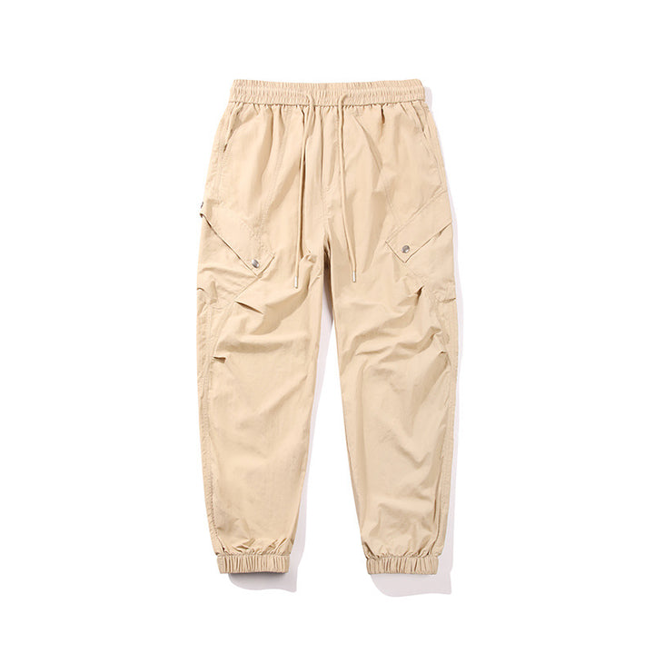 Herren utilitarische Cargo-Joggerhose mit Tunnelzugbund, Mehrfachtaschen und elastischem Knöchelabschluss Drune
