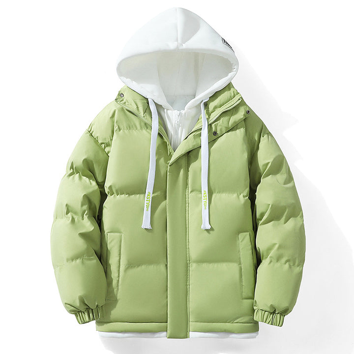 Unisex Wattierte Kapuzen‑Steppjacke mit Double‑Layer Kapuze und elastischen Bündchen Drune