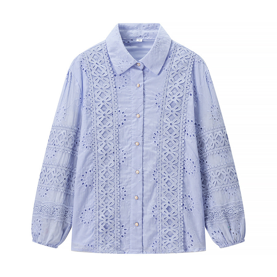 Damen Set aus blumengestickter Bluse und Maxiröcken Drune