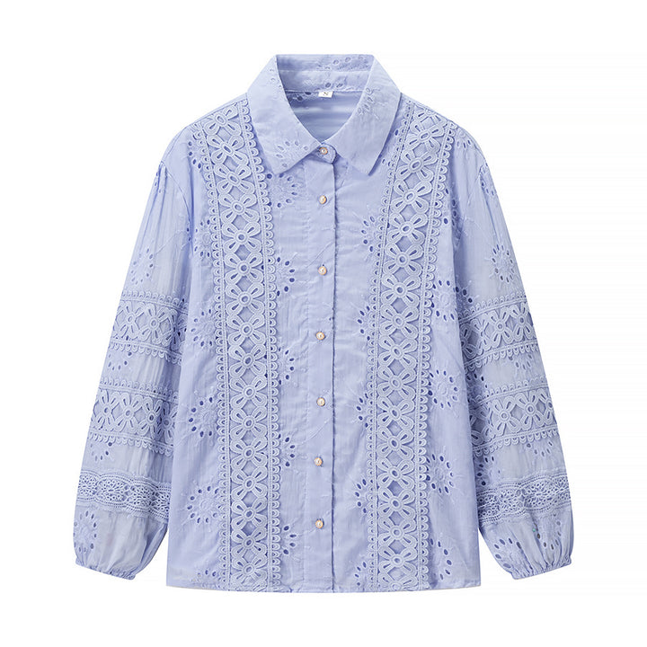 Damen Set aus blumengestickter Bluse und Maxiröcken Drune