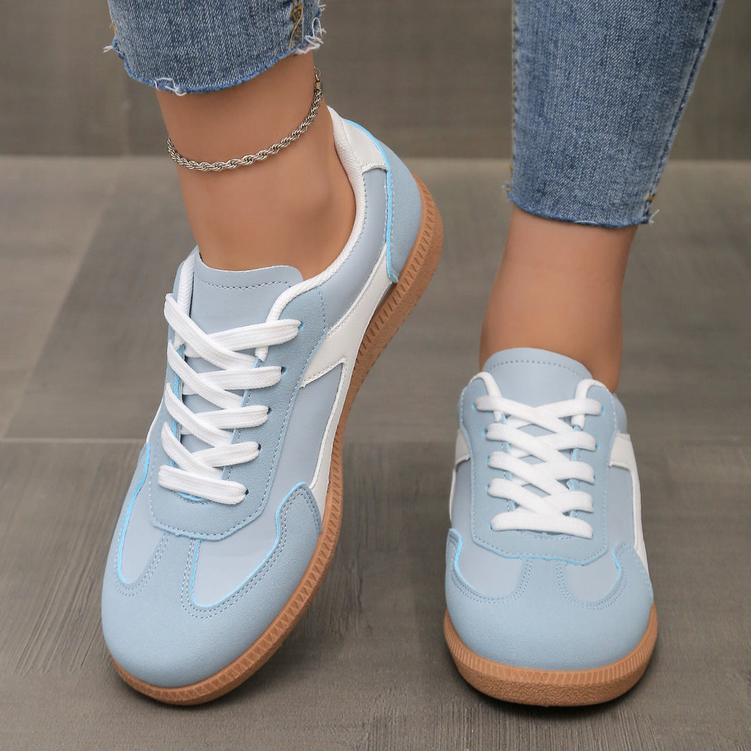 Damen sportliche Sneakers im Retro-Stil mit atmungsaktiver Oberflächenstruktur und rutschfester Sohle Drune