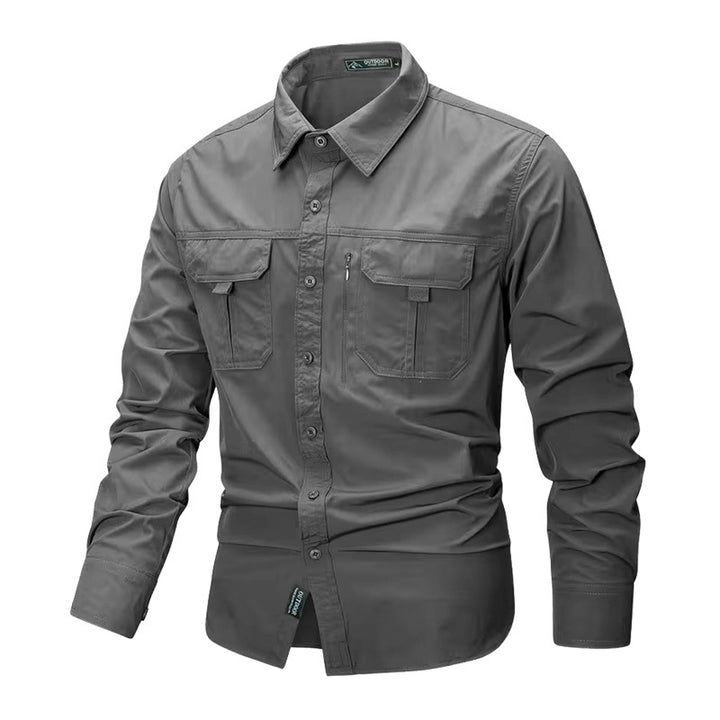 Herren nan robustes Trekkinghemd mit verstärkten Brusttaschen und atmungsaktivem Material Drune