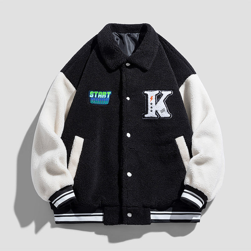 Unisex modische Collegejacke mit gesticktem Logo Drune