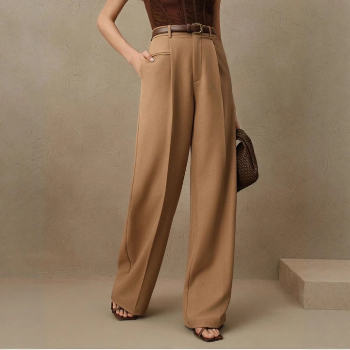 Damen Weite und elegante Anzughose mit hohen Bund Drune