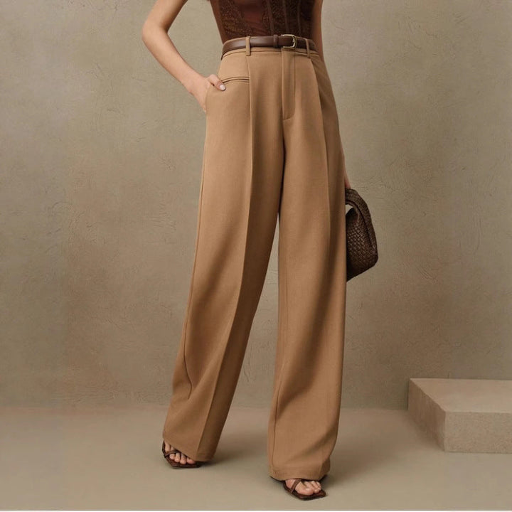 Damen Weite und elegante Anzughose mit hohen Bund Drune