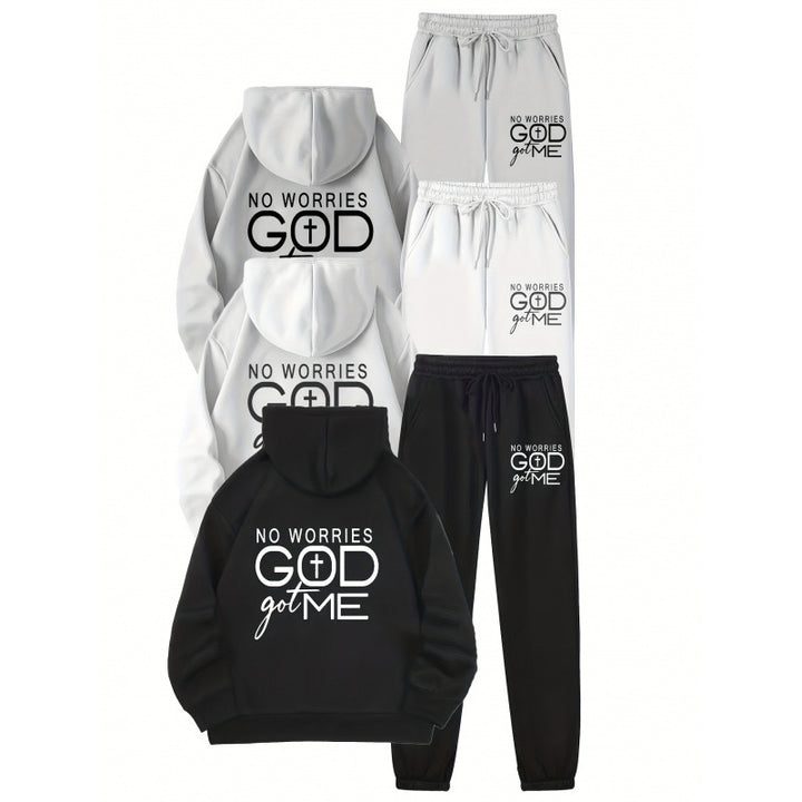 Damen Sportliches Hoodie- und Jogginghosen-Set mit inspirierendem Motiv Drune