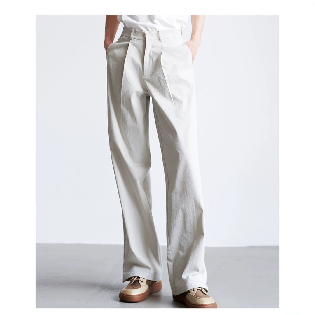 Herren weite hochtaillierte Bundfaltenhose aus Baumwollmix Drune