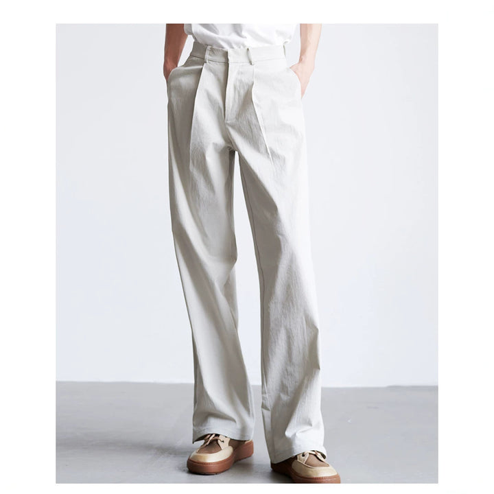 Herren weite hochtaillierte Bundfaltenhose aus Baumwollmix Drune