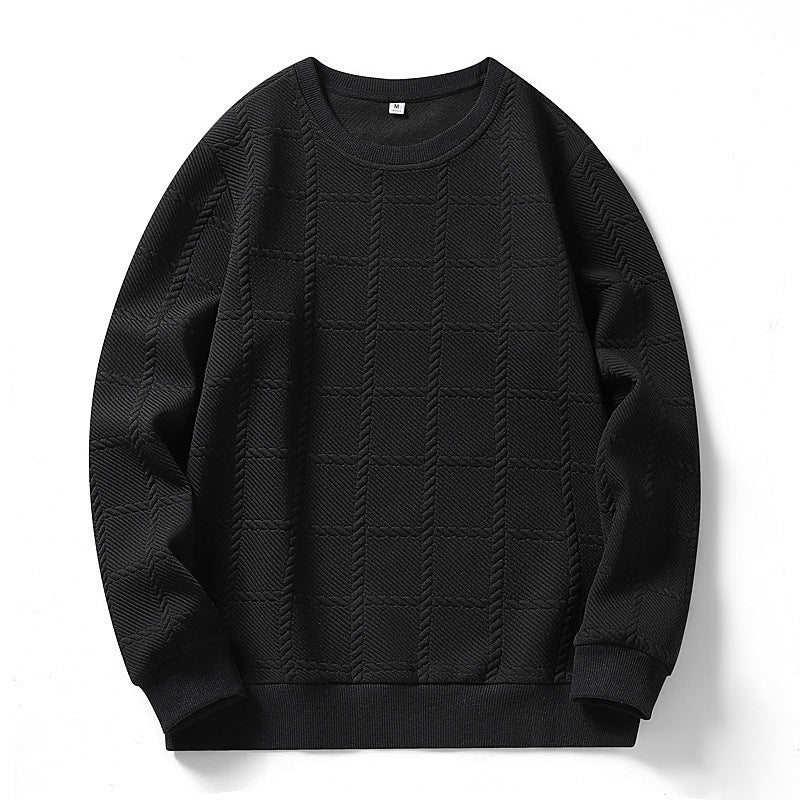 Herren Feinstrukturierter Rundhals‑Strickpullover mit Karomuster und lässigem Schnitt Drune