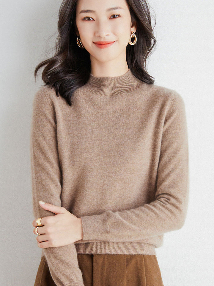 Damen Kurzrollkragen Feinstrickpullover mit leichtem Mohair-Effekt Drune