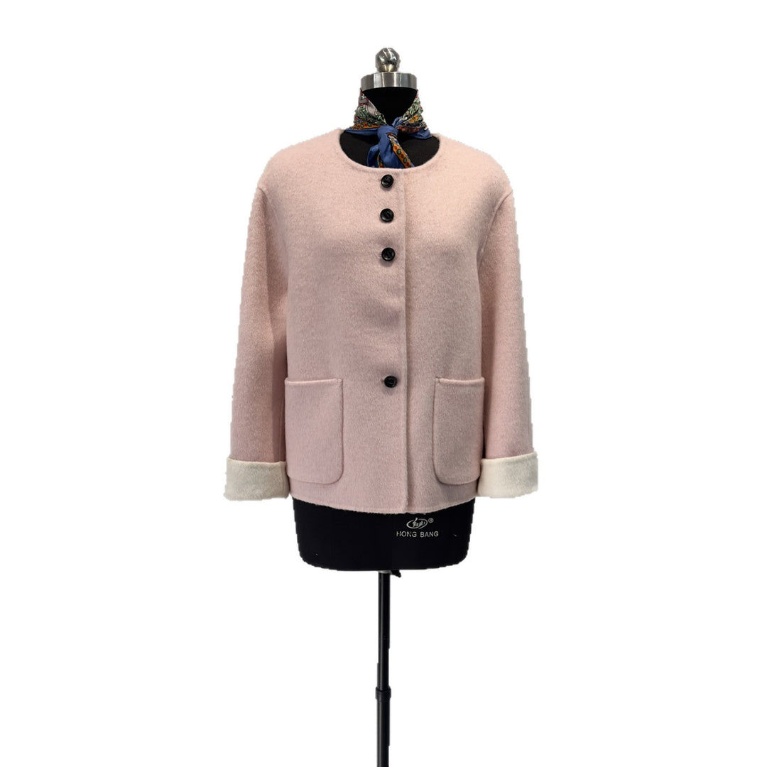 Damen Gemütliche Gestrickte Wollmischung Jacke Drune