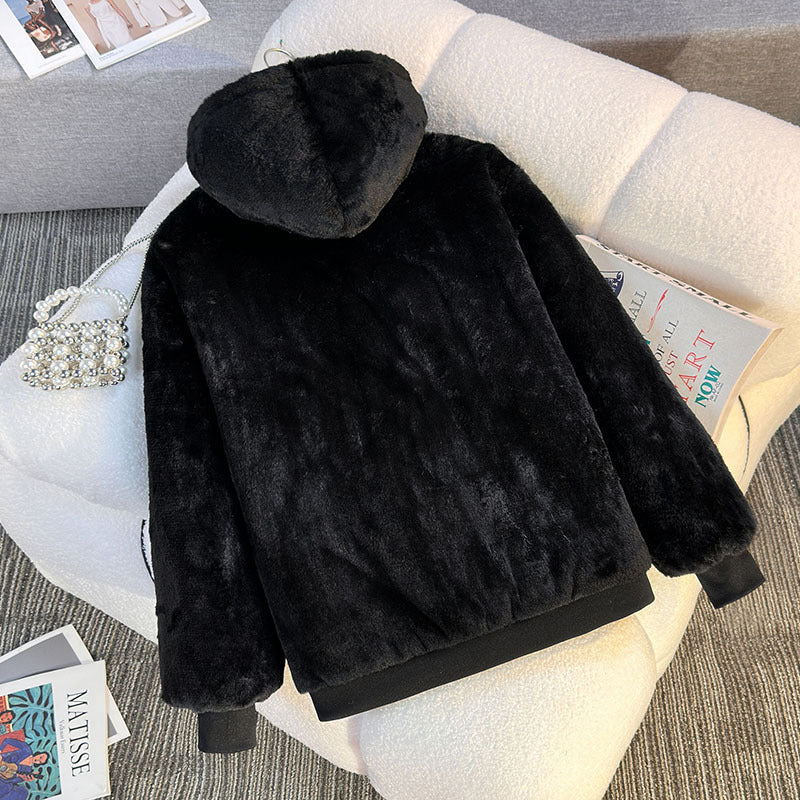 Damen Fleecegefütterte Kapuzenjacke mit Wendeoption Drune