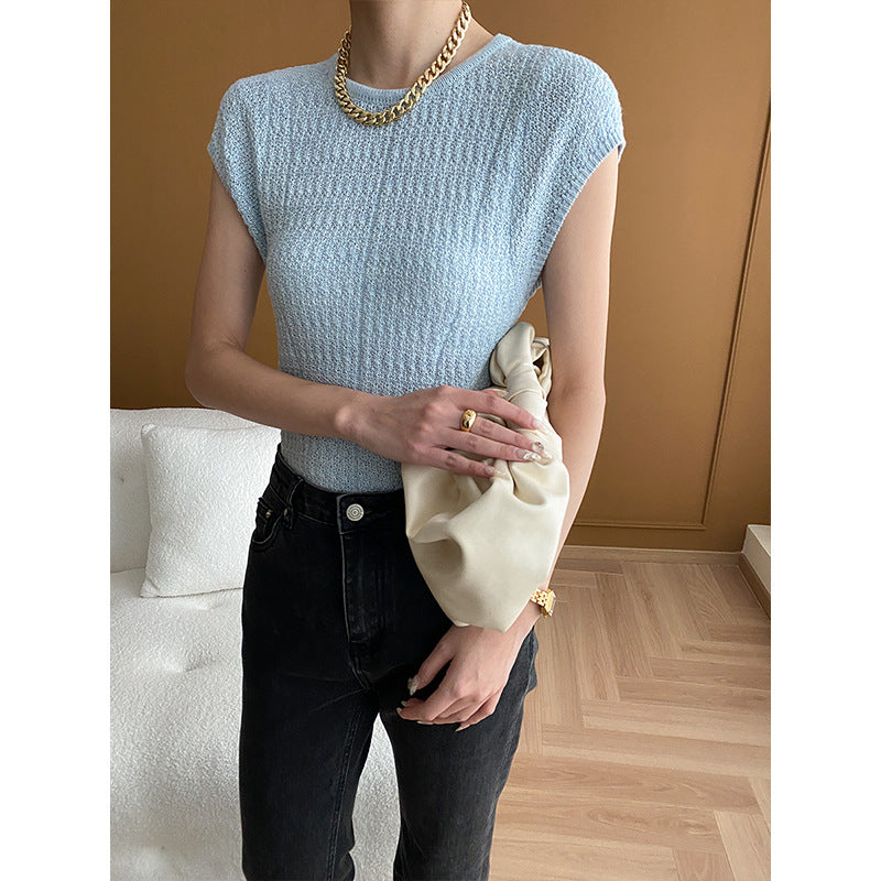 Damen elegantes Kurzarmshirt aus strukturiertem Gewebe Drune