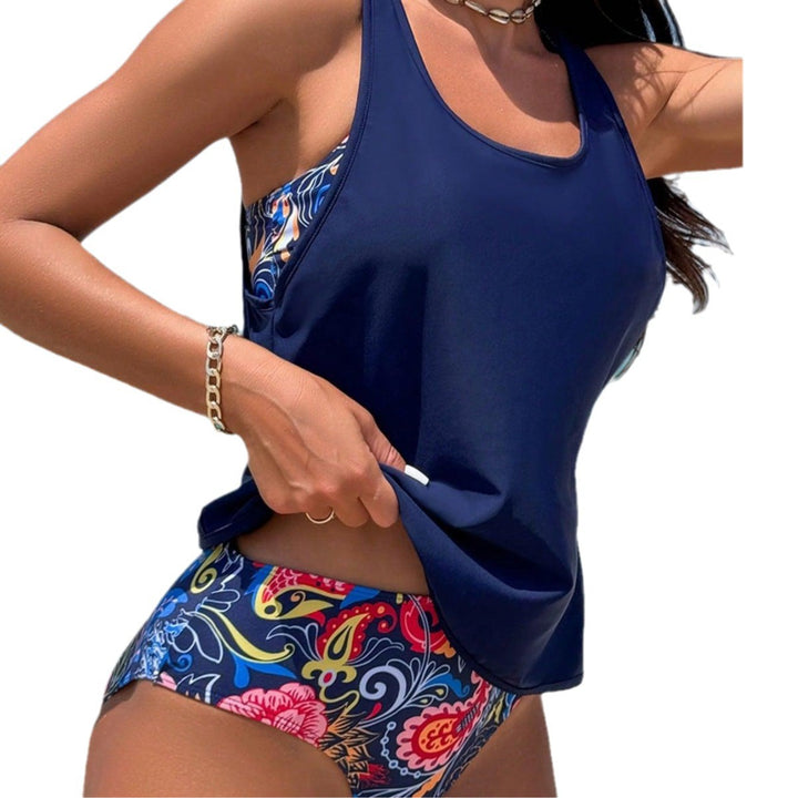 Damen Sportliches Tankini-Set mit floralem Design Drune