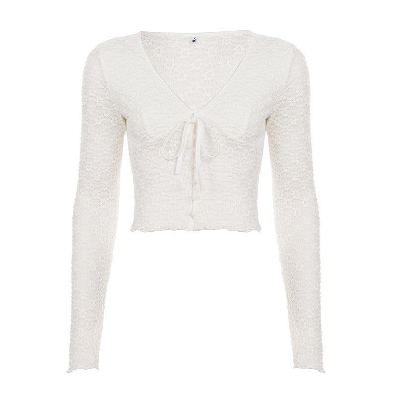 Damen Spitzenbluse mit tailliertem Schnitt Drune