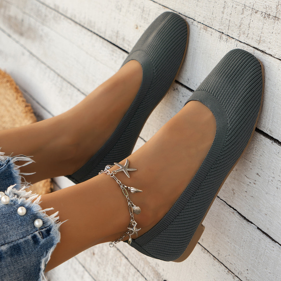 Damen Flexible Strick‑Slipper mit orthopädisch gepolstertem Fußbett Drune