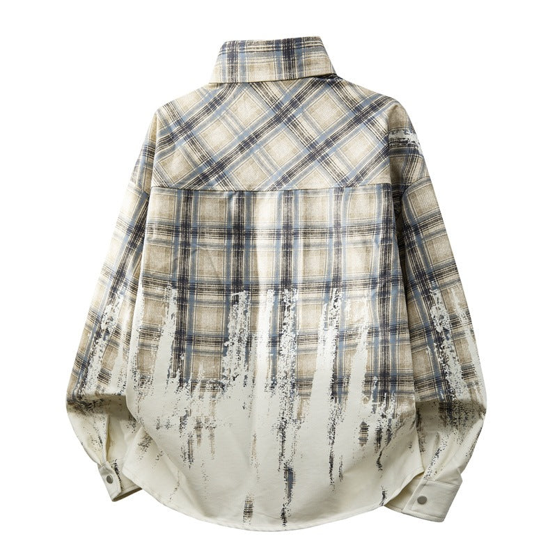 Herren Modische Karo Hemdjacke Drune