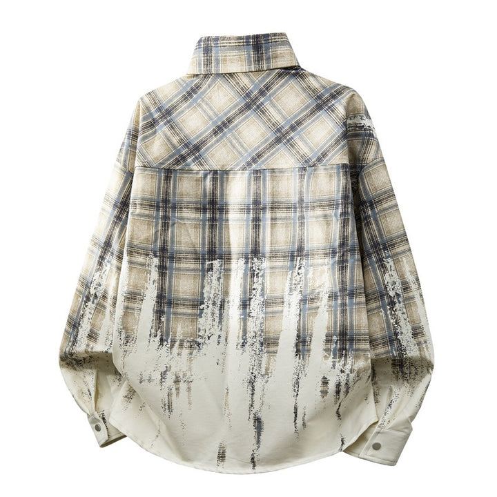 Herren Modische Karo Hemdjacke Drune