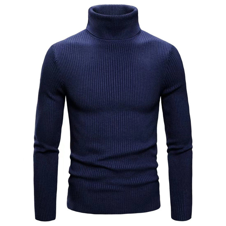 Herren modischer Rollkragenpullover aus feiner Rippstruktur Drune